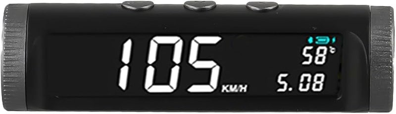 Solar Powered Wireless Car HUD GPS Speedometer Temperature Display Black - Image 1